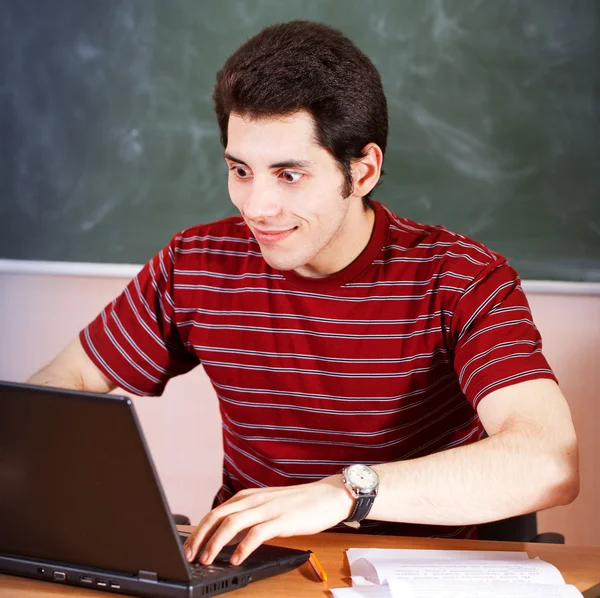 Teacher on laptop — Stock Photo, Image