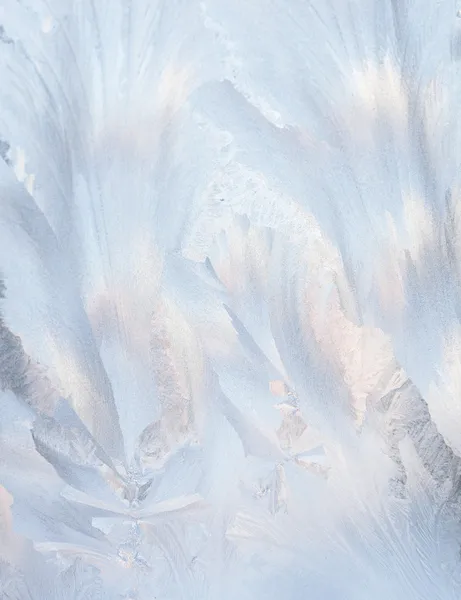 Frosty natural pattern on winter window — Stock Photo, Image