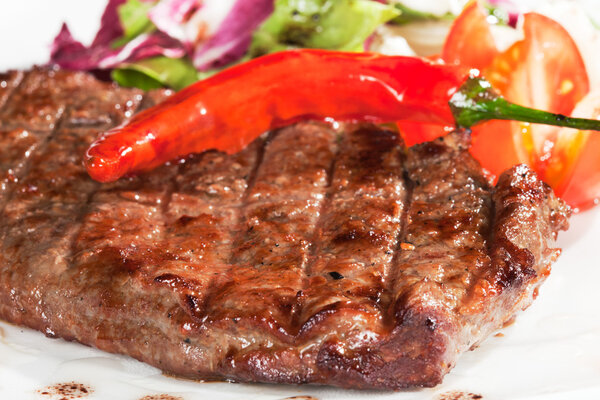Gourmet grilled steak on a plate