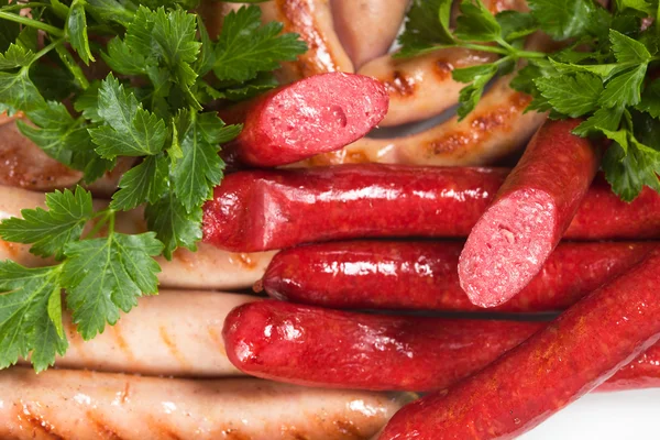 Grillwurst-Collage — Stockfoto