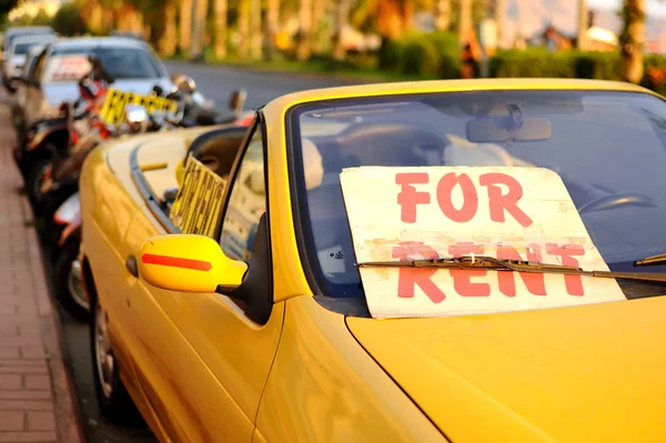Rent a car sign at street. — Stock Photo, Image