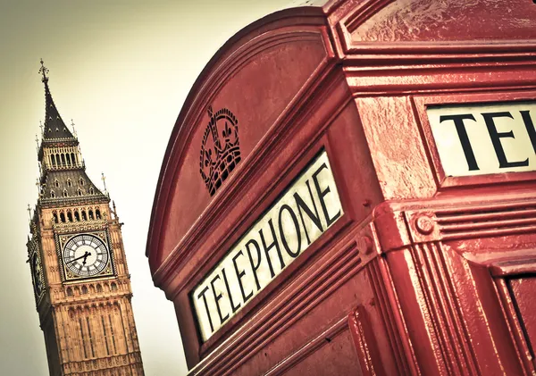 Telefon kulübesi, Londra — Stok fotoğraf