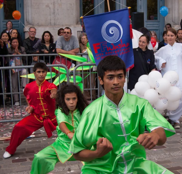 Chinese martial arts on opening of Moon festival at Paris — Stock Photo, Image