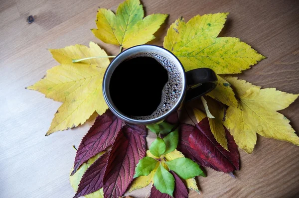 コーヒーを 1 杯。秋の装飾. — ストック写真