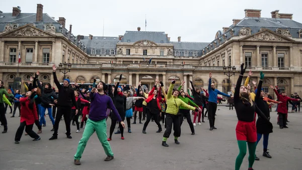 Taneční flash mob. — Stock fotografie