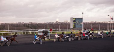 Paris - 16 Aralık: Dana etli Paris'te ırk olarak 16 Aralık 2012'de paris, Fransa görülen vincennes Hipodrom. 1863 Vincennes yarış pisti açıldı.