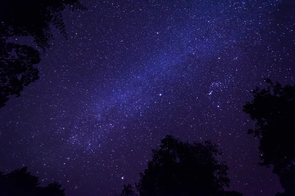 Cielo notturno scuro con molte stelle. Sfondo dello spazio — Foto Stock