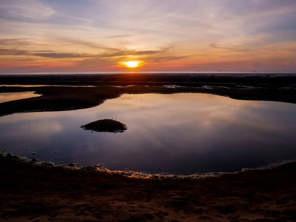 Gran Charco Playa Atardecer — Foto de Stock