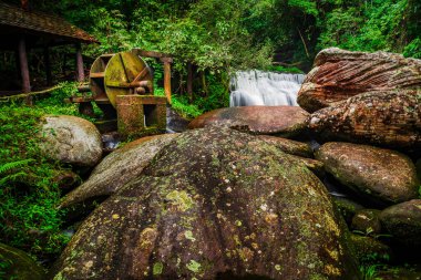 Su çarkı ve soğuk su ormandaki derede