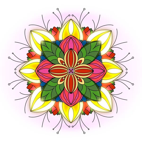Dekoracyjne Tło Ozdobnym Okrągłym Wzorem Mandala Element Wzornictwa Stylu Indyjskim — Zdjęcie stockowe