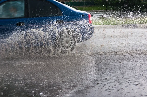 Spray from the car — Stock Photo, Image