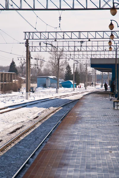 Spoorlijn platform — Stockfoto