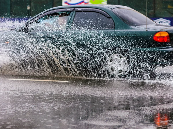 Spray from the car — Stock Photo, Image