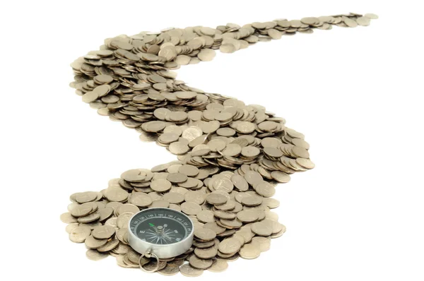 A estrada de moedas — Fotografia de Stock