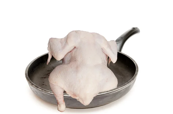 The chicken on frying pan — Stock Photo, Image