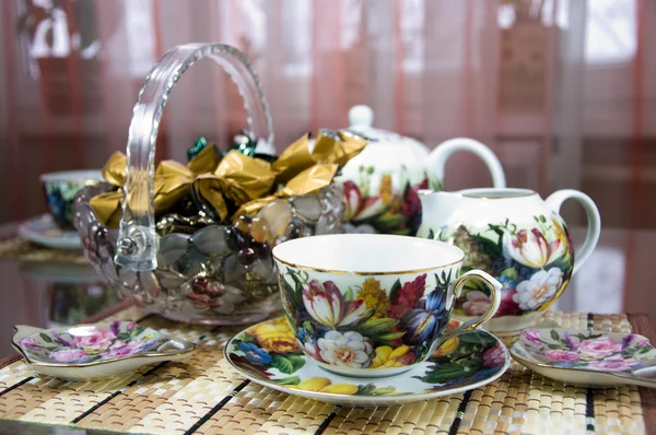 Table for tea drinking — Stock Photo, Image