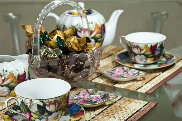 Table for tea drinking — Stock Photo, Image