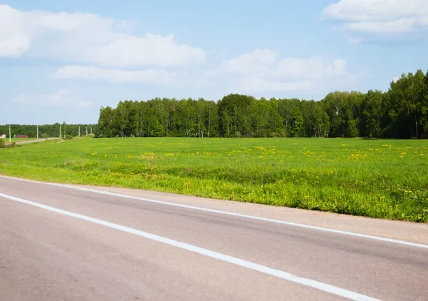 Väg och ängar — Stockfoto