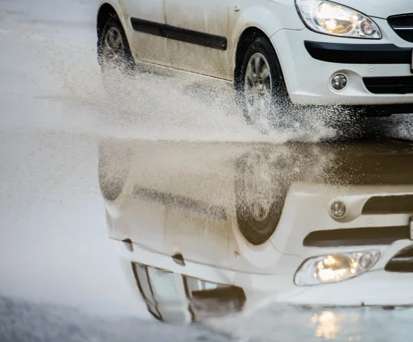 Spray from the car — Stock Photo, Image