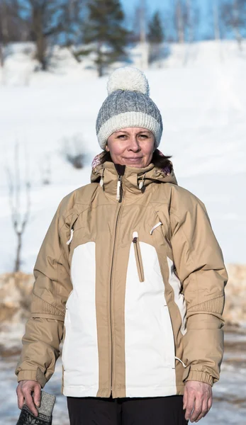 Middle-aged skier — Stock Photo, Image