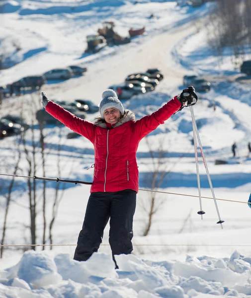Woman skiing — Stock Photo, Image
