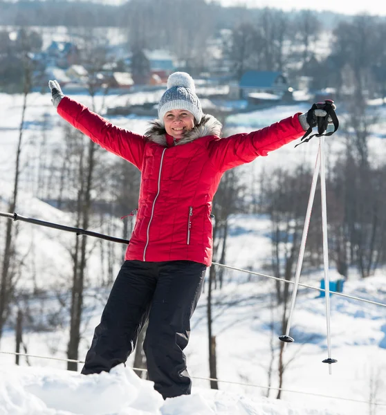 Woman skiing — Stock Photo, Image