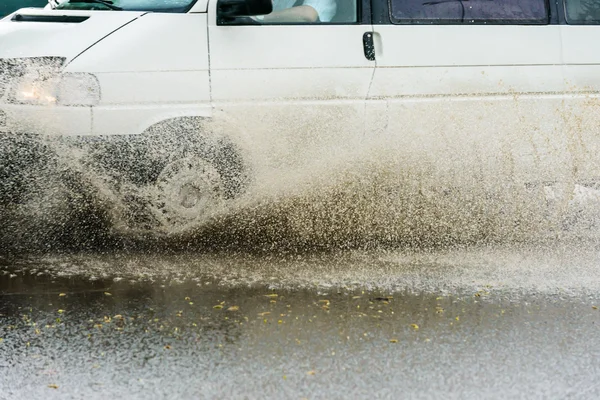 Spray from the car — Stock Photo, Image