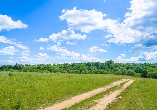 Dirt road in a field — Stock Photo, Image