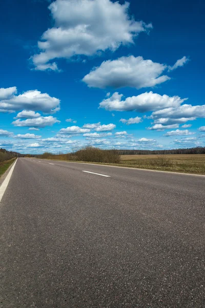 Strada e prati — Foto Stock