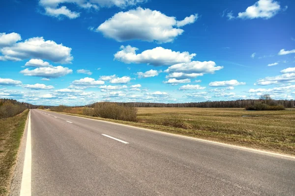 Strada e prati — Foto Stock