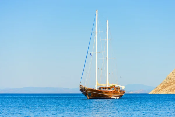 Zeilschip voor anker — Stockfoto