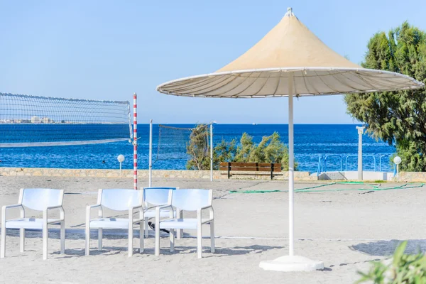 Beach Kypr deštníky — Stock fotografie