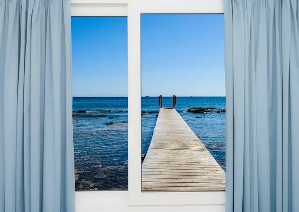 Sea view from the pier — Stock Photo, Image