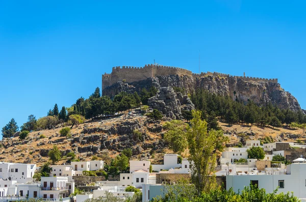 Fortress was not a mountain in Greece Rhodes — Stock Photo, Image