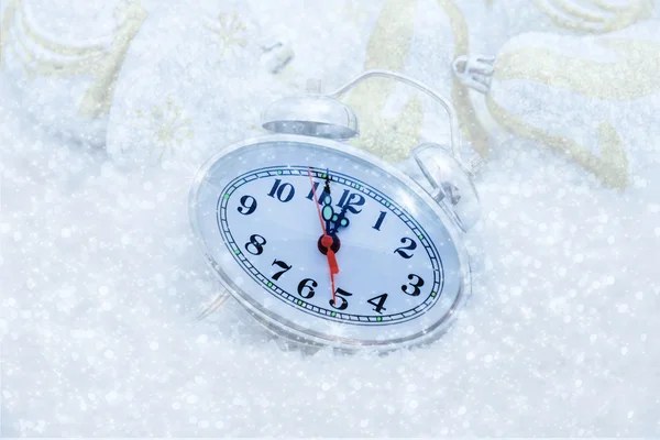 Christmas clock five minutes left — Stock Photo, Image