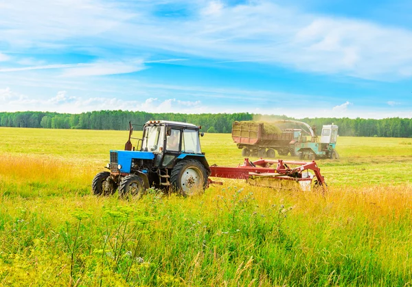 Tractor with a hay Royalty Free Stock Photos