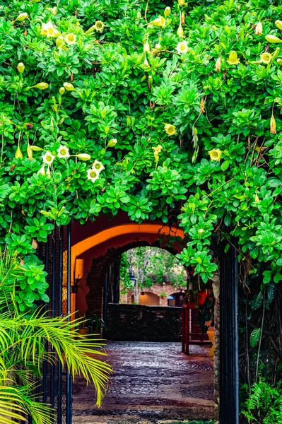 Antiguo Arco Construido Piedra Pueblo Altos Chavn — Foto de Stock