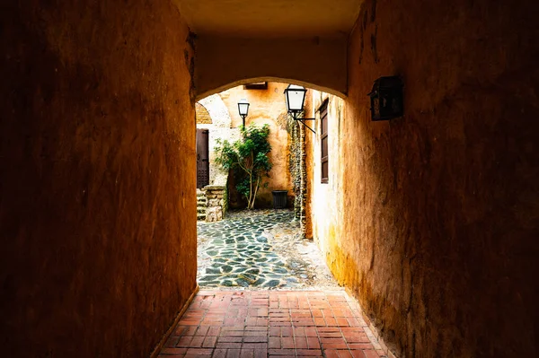 Arco Antico Costruito Pietra Nel Villaggio Altos Chavn — Foto Stock