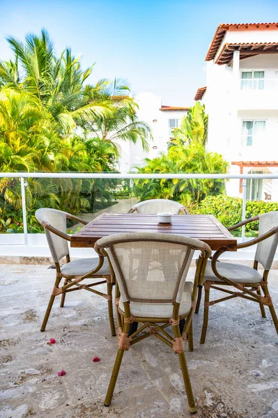 Tabel Stoel Veranda Van Een Prive Huis — Stockfoto