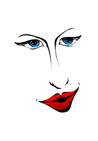 Face mulher ilustração arte — Fotografia de Stock