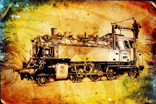 Dampfmaschine Kunst Design Zeichnung — Stockfoto