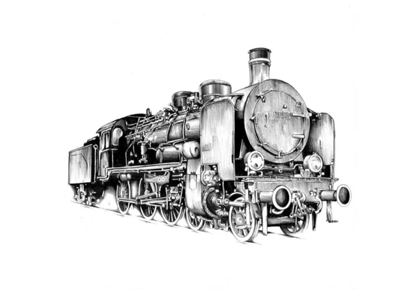 Рисунок парового двигателя — стоковое фото