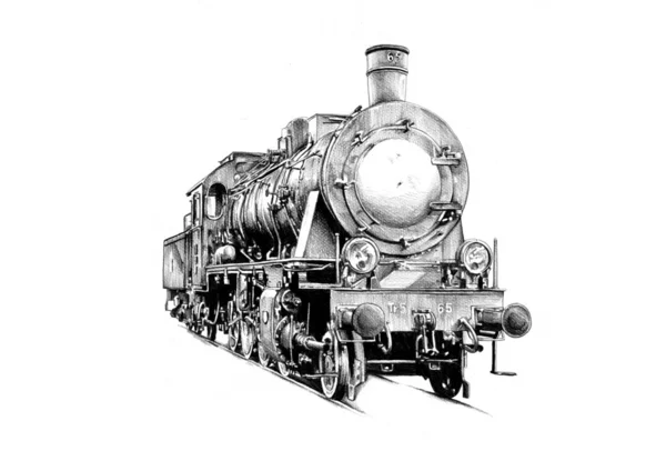 Desenho de arte do motor a vapor — Fotografia de Stock