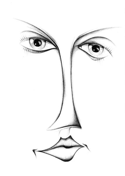 Visage femme dessin design — Photo