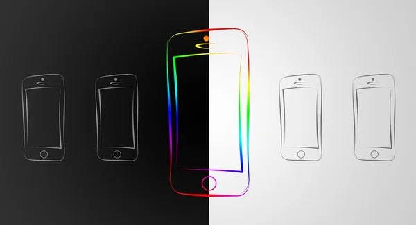 Modern, intelligens telefon elkülönítési art design — Stock Fotó