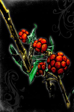 antika çiçek sanat el yapımı resim