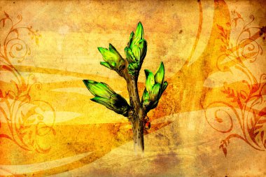 antika çiçek sanat el yapımı resim