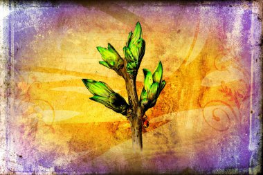 antika çiçek sanat el yapımı resim