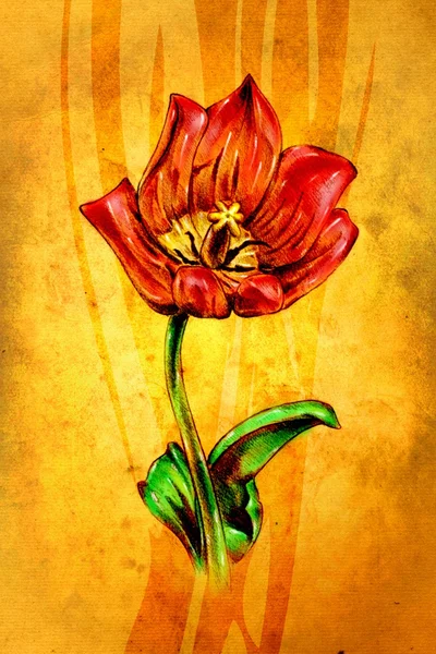 antika çiçek sanat el yapımı resim