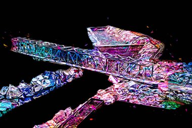 Klodzko demiryolu viyadük hava kalesi sanat illüstrasyonu antika eskiz eskizi